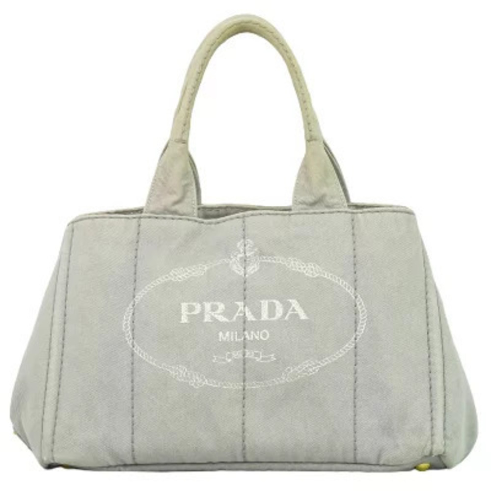 Prada Canapa Canvas Tote Bag Gray